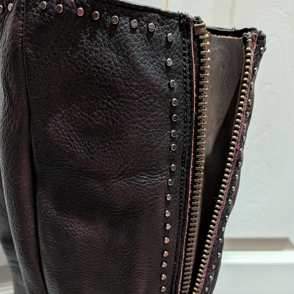 NEW Freebird Carson Leather Tall Boots Sz 11 Deep Wine & Brown - Picture 4 of 12